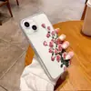 Capa de celular de verão com flor de rosa em gradiente atmosférico para meninas, capa protetora transparente de alta qualidade para iPhone 16 Pro Max