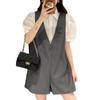 Moda Verão Novo Estilo Coreano Roupa de Trabalho Calça de Terno Conjunto de Duas Peças Estação Europeia Macacão Casual com Alça Curta Terno Feminino