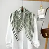 Lenço de Seda Estampado Levemente Luxuoso para Mulheres, Lenço Triangular, Lenço Triangular Decorativo de Seda, Lenço de Pescoço, Xale, Atacado