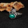 Plata Esterlina S925 Cristal Azul Natural Malaquita Luz de Estrella Corindón Rojo Ojo de Gato Color Anillo de Plata Baotai Personalidad Moderna