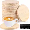 Transfronteiriço Em Estoque Marrom 10cm Redondo Porta-Copos de Madeira DIY Cor de Madeira Natural Bases para Café Quadradas Almofadas de Isolamento Térmico para Conjuntos de Chá