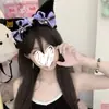 Diadema de felpa con dibujos animados de Culomi para mujer, horquilla con orejas de gato, diadema con horquilla, tocado de sirvienta para Halloween