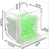 Caja de Acrílico Transparente para Bastoncillos de Algodón Ps, Caja de Almacenamiento para Discos de Algodón, Caja de Almacenamiento de Muestras para Escritorio, Caja Transparente para Discos de Algodón
