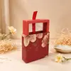 Caja de Exhibición de Película PE Transparente con Funda de Papel a Juego, Caja de Embalaje Suspendido, Bolsa de Regalo, Caja de Papel para Joyería, Anillo