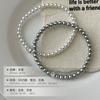 Pulseira de Prata de Lei 925 de Alta Qualidade com Pérolas Luxo Acessível Francês Simples Pulseira de Zircônia Cubo de Açúcar Versátil Pulseira para o Dia a Dia Ins para Mulheres
