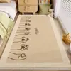 Alfombra de mesita de noche para dormitorio estilo simple alfombra para pies de sofá y mesa de centro de sala de estar alfombra antideslizante resistente a la suciedad alfombra de tira larga imitación cachemira
