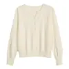Otoño Invierno Nuevo Estilo Cardigan de Punto Holgado Delgado de Manga Larga Estilo Coreano Casual Abrigo Suéter Top para Mujer
