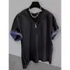 2025 Verano Tendencia Nueva Marca Americana Cremallera con Capucha Manga Corta Camiseta Moda Masculina Casual Media Manga Empalme Estilo Urbano