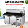 Mesa Operatória Refrigerada Ar-condicionado Pizza Salada Chá de Leite Armário de Conservação Fresca Frutas Pesca Geladeira Pizza Pulverização Bancada Comercial