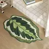 Tapete de Piso Absorbente de Agua de Tierra de Diatomeas con Diseño de Hoja de Plátano Transfronterizo para Entrada del Hogar, Simple y Elegante, Tapete Rayado Resistente a las Manchas, Felpudo