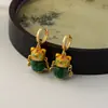 Novos Novos Brincos Estilo Chinês Brinco de Cristal Rosa Pêssego Turquesa Retrô Brincos de Esmalte de Alta Qualidade Exquisitos para Mulheres Atacado