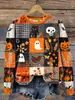 Sudadera de Halloween Transfronteriza Sudadera con Estampado de Halloween Cuello Redondo Americano Sudadera para Mujer Chaqueta de Otoño Estilo Mujer
