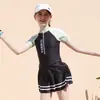 2024 niñas niños grandes niñas moda ins traje de baño de una pieza con protección solar aguas termales playa fabricantes venta al por mayor trajes de baño