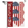 Nova Bandeira de Jardim de Dia da Independência Transfronteiriça 2026 com Motivos Americanos para Decoração de Jardim e Quintal, Bandeira de Boas-Vindas para Entrada