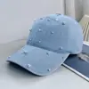 Gorra de Béisbol Suave de Moda Nueva de Verano con Adorno de Perlas Estrelladas para Mujer, Protector Solar Casual para Exteriores, Gorra con Visera
