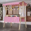 Barraca de Mercado Suporte de Exibição Barraca de Mercado Noturno Prateleira Carrinho de Flores Suporte de Exibição Promocional Carrinho de Barraca de Rua Móvel Dobrável