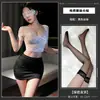 Meizi Lingerie Sexy Secretária de Escritório Decote Profundo Renda Sexy Transparente Justa Que Abraça o Quadril Saia Quente Uniforme Conjunto Feminino