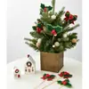 NUCHI Decoración Navideña Transfronteriza Adorno de Palo con Lazo Navideño Decoración de Hoja con Baya Roja para Árbol de Navidad