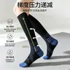 Calcetines atléticos de compresión para mujer, de color liso, para todas las estaciones, engrosados, con bloques de color y diseño de rizo en la planta, que ofrecen absorción del sudor y control de olores, y proporcionan compresión duradera