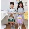 Mochila Escolar para Jardín de Infancia de Color Contrastante Estilo Coreano Mochila Infantil con Letras de Moda Mochila de Nylon para Bebé Moda Casual
