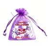 Bolsas de dulces al por mayor de Amazon para Halloween, bolsas de regalo para fiestas morado oscuro, bolsas de dulces de calabaza y fantasma, bolsas de organza
