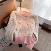 Chaqueta Cárdigan Tejida Estilo Tweed para Mujer Otoño e Invierno 2025 Nuevo Suéter Corto Pequeño Top de Alta Gama