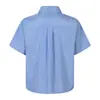 Yidao Vintage 2026 Verano Nuevo Retro Americano Camisa Rayada Hombres Mujeres Estampado de Letras Holgada Casual Manga Corta