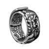 Anillo de moda para hombre plata pura vintage Guan Gong relieve abierto plata tailandesa Dios de la Riqueza Wu personalidad dominante anillo de hombre moderno