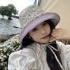 No se puede ocultar en secreto ~ Lindo Sombrero de Pescador de Ala Ancha de Encaje Floral de Doble Cara con Cordones para Mujer Dulce Sombrilla y Sombrero de Protección Solar Sombrero de Cubo