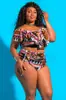 Bikini Nuevo Europeo y Americano Talla Grande 2024 Plus Talla Más Cintura Alta Cubriendo Vientre Aspecto Adelgazante Bikini Traje de Baño para Mujeres