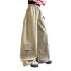 Pantalones Casuales de Primavera y Otoño para Niñas 2026 Nuevo Estilo Coreano Casual de Algodón para Niñas Pantalones Cargo de Pierna Ancha para Niños Mayores Transfronterizo