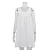 Estilo Novo de Primavera 2026 Transfronteiriço Confortável Casual Vestido Regata Branco Tecido de Algodão Franzido Sem Mangas Solto Vestido Roupas Femininas