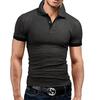 Exportación Transfronteriza Camisa Polo de Manga Corta con Cuello Alto para Hombre Casual de Negocios Verano Camisa Polo de Color Sólido Camisa Publicitaria para Hombre