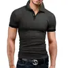 Venta al por mayor de fábrica comercio exterior para hombre cuello mao manga corta casual algodón polo moda multicolor corte ajustado camisa publicitaria