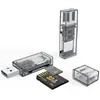 Lector de Tarjetas Transfronterizo Adecuado para Teléfonos Móviles y Tablets, Lector de Tarjetas Multifuncional Dos en Uno, Lector de Tarjetas SD, Tipo-C