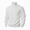 Ropa de punto europea de talla estándar para otoño e invierno, uso diario, casual para exteriores, color liso, jacquard de moda, cuello alto, suéter cálido para hombre