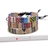 Pulsera Dopamina Multicolor Estilo Étnico Original Pulsera de Tela Tejida a Mano Pulsera de Algodón y Lino Accesorios para Ropa