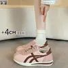 En stock~Zapatos waffle Argan de cordones de cuero genuino hacen que los pies parezcan más pequeños Zapatos de entrenamiento alemanes para mujer zapatos versátiles ligeros casuales zapatos deportivos