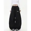 Pantalones Anchos Simples de Calle Estilo Retro Americano para Mujer, Pantalones Largos Deportivos Sueltos de Marca de Moda Estilo Perezoso
