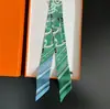 Bufanda de corbata estampada delgada de nuevo estilo para mujer, bufanda larga estrecha de seda estilo coreano para combinar con camisas, accesorio envolvente de moda