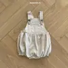 Macacão de Verão Estilo Coreano para Bebês e Crianças Pequenas, Macacão Fofo Sem Mangas para Meninos e Meninas, Macacão Fino para Engatinhar