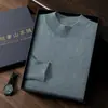Sem costura! Outono e Inverno Gola alta masculina Malha de Caxemira Linha Única Pronto para Vestir Versátil Malharia Malharia Caxemira