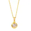 Colar Puzuo 24K ouro brilhante cravejado com diamante único bolha oito corações oito flechas zircônia corrente clavícula moda versátil corrente pescoço mulheres