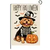 Banderas de Jardín de Halloween Transfronterizas Lino Estampado Decoración Exterior para Patio Gato Negro Bandera Pequeña Doble Cara Al por Mayor