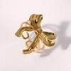 Anillo de acero inoxidable con lazo dulce de moda simple transfronteriza, estilo nicho femenino ins, anillo de dedo abierto que no se desvanece