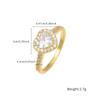 Anillo de Circonita Redondo Simple Clásico Elevado para Mujer Lujo Accesible Anillo de Diamante Corazón de Durazno de Alta Gama