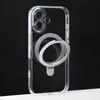 Capa com Suporte Invisível de Furo Preciso Adequada para Capa de Celular Apple 18 Pro Max, Capa com Suporte Transparente, Airbag Anti-Queda Dois-em-Um