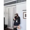 Foto real: Jaqueta jeans vintage estilosa de ombro reto para mulheres baixinhas, modelo curto, novo modelo de outono, conjunto de tops jaqueta na cor original