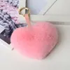 Celebridad de Internet Moda Comercio Exterior Pelo de Conejo Rex Llavero con Forma de Corazón Colgante de Piel Pelo Real Corazón de Melocotón Joyería para Bolsas para el Cabello