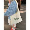 Nova Bolsa de Ombro Dopamina de Grande Capacidade para Mulheres no Verão, Bolsa de Lona Casual com Letras Estilo Coreano, Bolsa Tote Versátil para o Dia a Dia